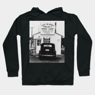 Main gate of Los Alamos laboratory, 1943 (T162/0068) Hoodie